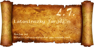 Latosinszky Tarján névjegykártya
